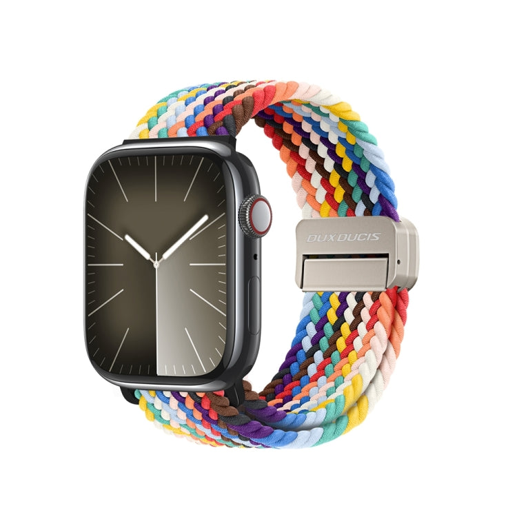 For Apple Watch Series 8 45mm DUX DUCIS Mixture Pro Series Magnetic Buckle Nylon Braid Watch Band(Rainbow) - Watch Bands by DUX DUCIS | Online Shopping South Africa | PMC Jewellery | Buy Now Pay Later Mobicred