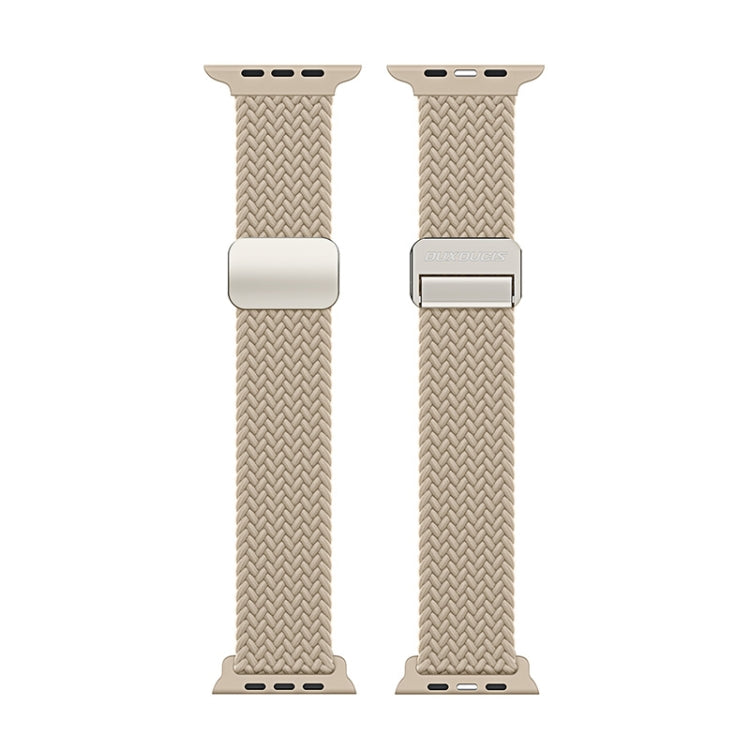 For Apple Watch Series 7 41mm DUX DUCIS Mixture Pro Series Magnetic Buckle Nylon Braid Watch Band(Beige) - Watch Bands by DUX DUCIS | Online Shopping South Africa | PMC Jewellery | Buy Now Pay Later Mobicred