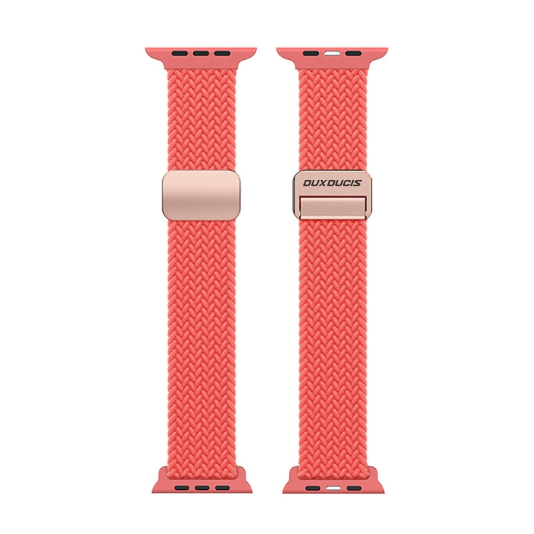 For Apple Watch Series 7 41mm DUX DUCIS Mixture Pro Series Magnetic Buckle Nylon Braid Watch Band(Guava) - Watch Bands by DUX DUCIS | Online Shopping South Africa | PMC Jewellery | Buy Now Pay Later Mobicred