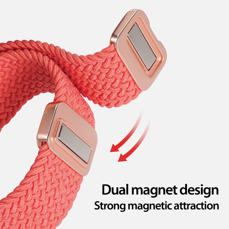 For Apple Watch Series 7 41mm DUX DUCIS Mixture Pro Series Magnetic Buckle Nylon Braid Watch Band(Guava) - Watch Bands by DUX DUCIS | Online Shopping South Africa | PMC Jewellery | Buy Now Pay Later Mobicred