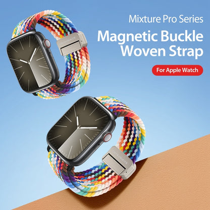 For Apple Watch Series 7 41mm DUX DUCIS Mixture Pro Series Magnetic Buckle Nylon Braid Watch Band(Rainbow) - Watch Bands by DUX DUCIS | Online Shopping South Africa | PMC Jewellery | Buy Now Pay Later Mobicred