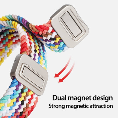 For Apple Watch Series 7 41mm DUX DUCIS Mixture Pro Series Magnetic Buckle Nylon Braid Watch Band(Rainbow) - Watch Bands by DUX DUCIS | Online Shopping South Africa | PMC Jewellery | Buy Now Pay Later Mobicred