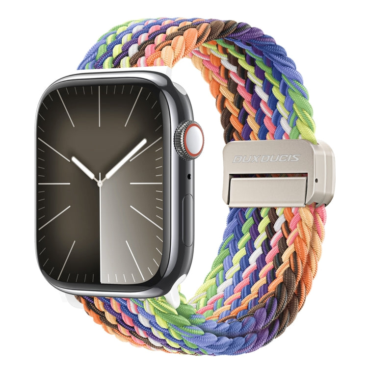 For Apple Watch Series 7 45mm DUX DUCIS Mixture Pro Series Magnetic Buckle Nylon Braid Watch Band(New Rainbow) - Watch Bands by DUX DUCIS | Online Shopping South Africa | PMC Jewellery | Buy Now Pay Later Mobicred