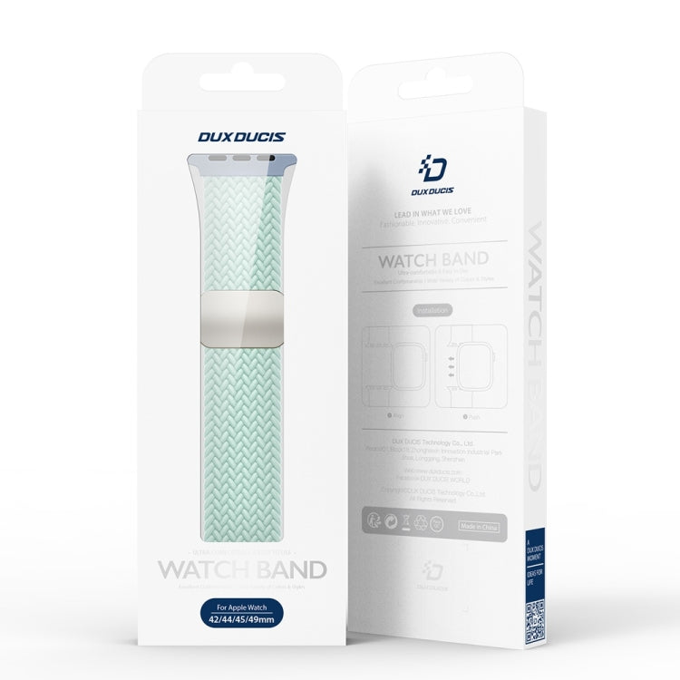 For Apple Watch Series 7 45mm DUX DUCIS Mixture Pro Series Magnetic Buckle Nylon Braid Watch Band(Light Mint) - Watch Bands by DUX DUCIS | Online Shopping South Africa | PMC Jewellery | Buy Now Pay Later Mobicred