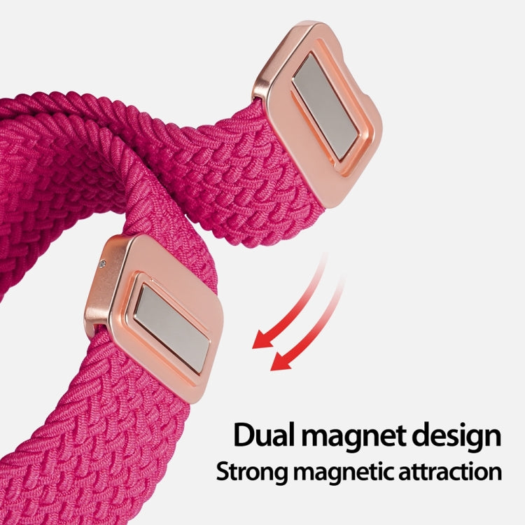 For Apple Watch SE 40mm DUX DUCIS Mixture Pro Series Magnetic Buckle Nylon Braid Watch Band(Raspberry Color) - Watch Bands by DUX DUCIS | Online Shopping South Africa | PMC Jewellery | Buy Now Pay Later Mobicred