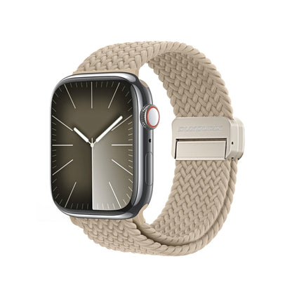 For Apple Watch SE 44mm DUX DUCIS Mixture Pro Series Magnetic Buckle Nylon Braid Watch Band(Beige) - Watch Bands by DUX DUCIS | Online Shopping South Africa | PMC Jewellery | Buy Now Pay Later Mobicred