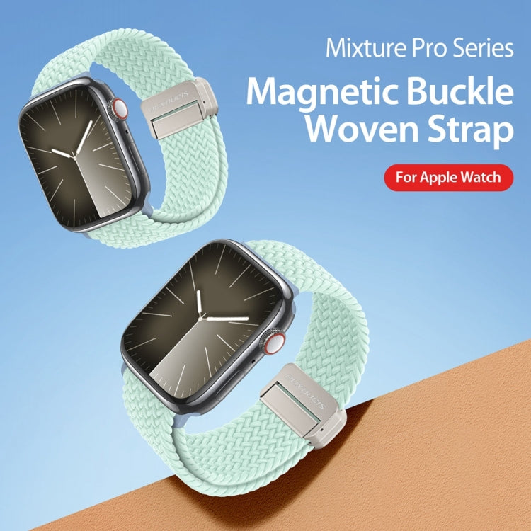 For Apple Watch Series 6 44mm DUX DUCIS Mixture Pro Series Magnetic Buckle Nylon Braid Watch Band(Light Mint) - Watch Bands by DUX DUCIS | Online Shopping South Africa | PMC Jewellery | Buy Now Pay Later Mobicred