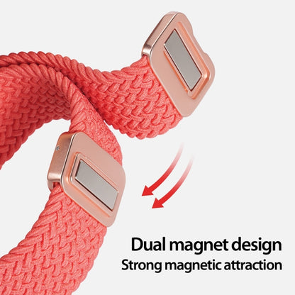 For Apple Watch Series 5 44mm DUX DUCIS Mixture Pro Series Magnetic Buckle Nylon Braid Watch Band(Guava) - Watch Bands by DUX DUCIS | Online Shopping South Africa | PMC Jewellery | Buy Now Pay Later Mobicred