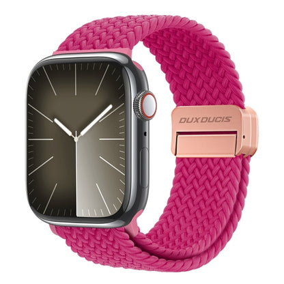 For Apple Watch Series 3 42mm DUX DUCIS Mixture Pro Series Magnetic Buckle Nylon Braid Watch Band(Raspberry Color) - Watch Bands by DUX DUCIS | Online Shopping South Africa | PMC Jewellery | Buy Now Pay Later Mobicred