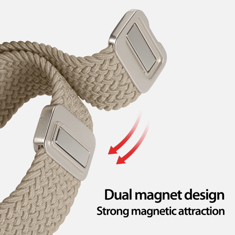 For Apple Watch Series 2 42mm DUX DUCIS Mixture Pro Series Magnetic Buckle Nylon Braid Watch Band(Beige) - Watch Bands by DUX DUCIS | Online Shopping South Africa | PMC Jewellery | Buy Now Pay Later Mobicred