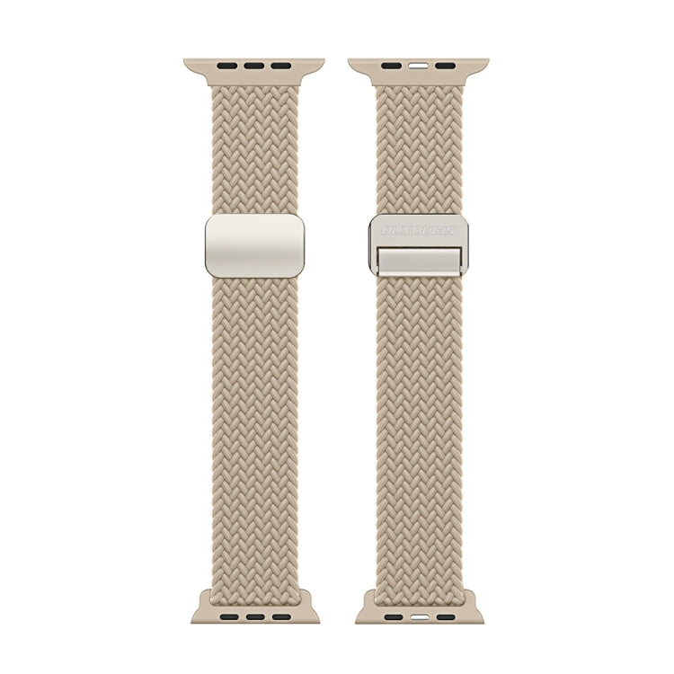 For Apple Watch Series 10 42mm DUX DUCIS Mixture Pro Series Magnetic Buckle Nylon Braid Watch Band(Beige) - Watch Bands by DUX DUCIS | Online Shopping South Africa | PMC Jewellery | Buy Now Pay Later Mobicred