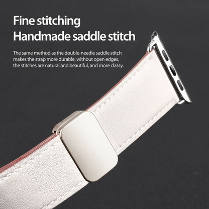 For Apple Watch Series 6 40mm DUX DUCIS YA Series Magnetic Buckle Genuine Leather Watch Band(White) - Watch Bands by DUX DUCIS | Online Shopping South Africa | PMC Jewellery | Buy Now Pay Later Mobicred