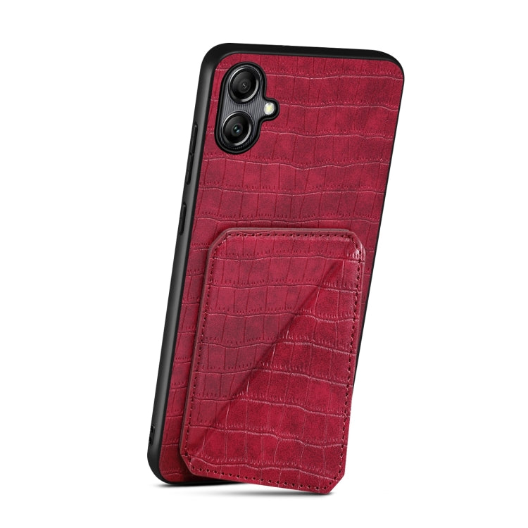 For Samsung Galaxy S24 5G Denior Imitation Crocodile Leather Back Phone Case with Holder(Rose Red) - Galaxy S24 5G Cases by Denior | Online Shopping South Africa | PMC Jewellery | Buy Now Pay Later Mobicred