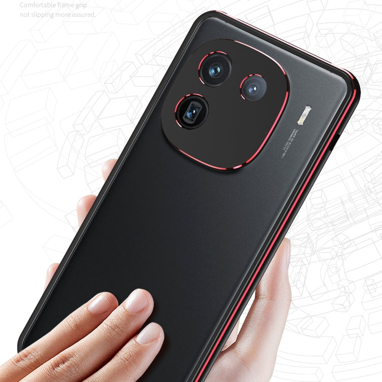 For vivo iQOO 12 Aurora Series Lens Protector + Metal Frame Phone Case(Silver) - iQOO 12 Cases by PMC TechLife | Online Shopping South Africa | PMC TechLife