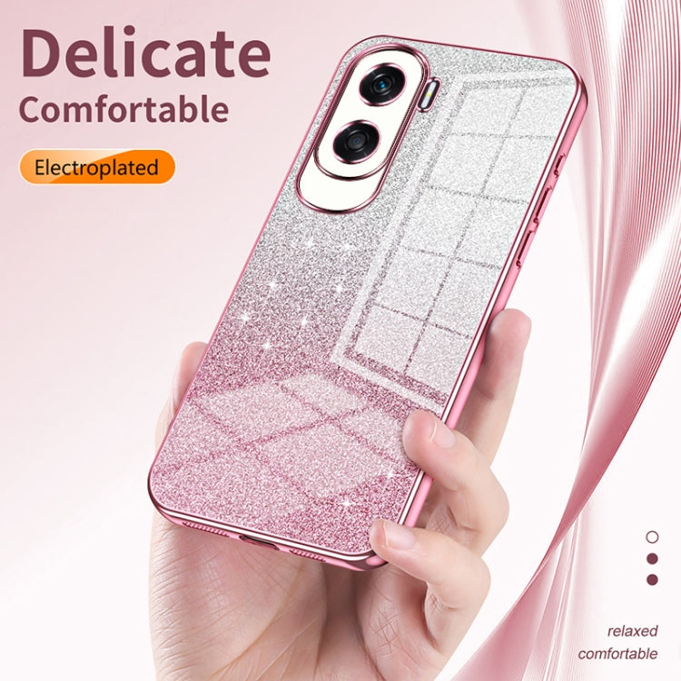 For Honor 50 / Huawei nova 9 Gradient Glitter Powder Electroplated Phone Case(Black) - Honor Cases by PMC TechLife | Online Shopping South Africa | PMC TechLife