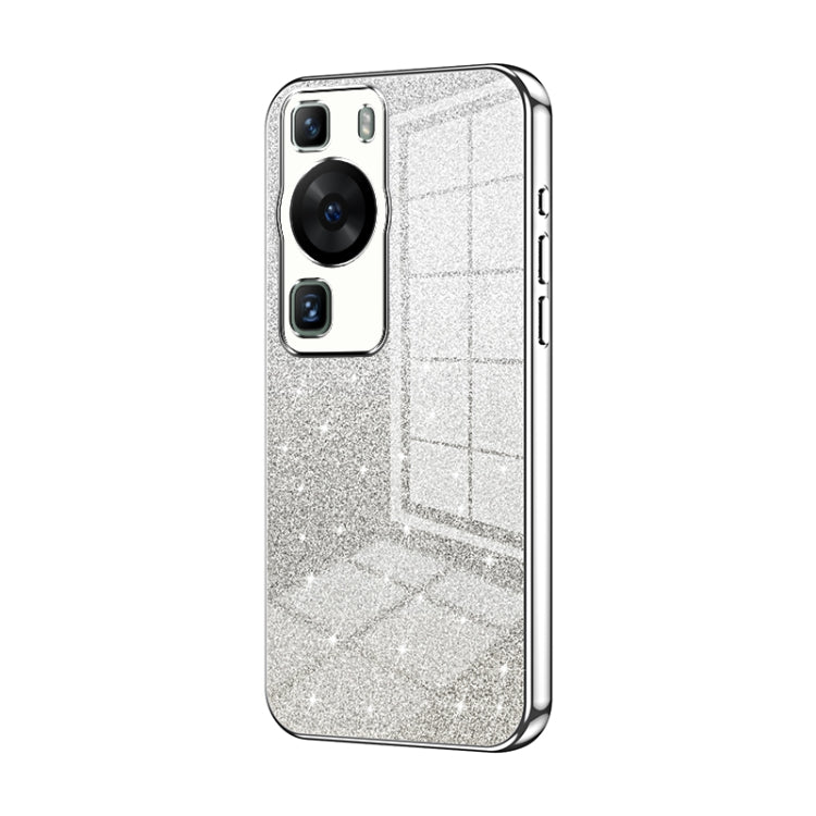 For Huawei P60 / P60 Pro Gradient Glitter Powder Electroplated Phone Case(Silver) - Huawei Cases by PMC Jewellery | Online Shopping South Africa | PMC Jewellery