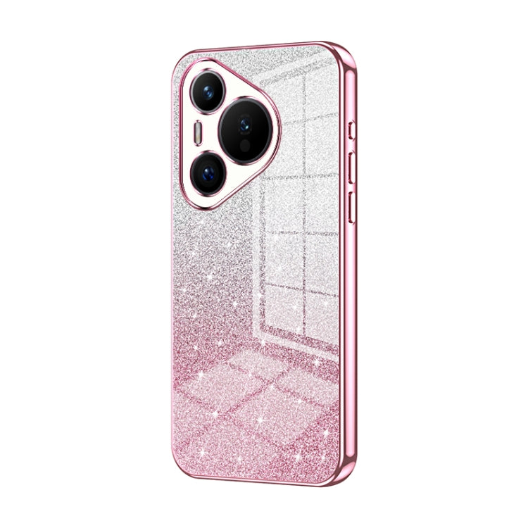 For Huawei Pura 70 Gradient Glitter Powder Electroplated Phone Case(Pink) - Huawei Cases by PMC Jewellery | Online Shopping South Africa | PMC Jewellery | Buy Now Pay Later Mobicred