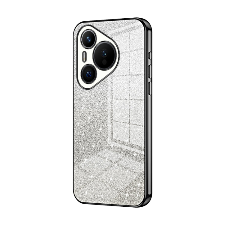 For Huawei Pura 70 Gradient Glitter Powder Electroplated Phone Case(Black) - free shipping - PMC Jewellery - Order now!