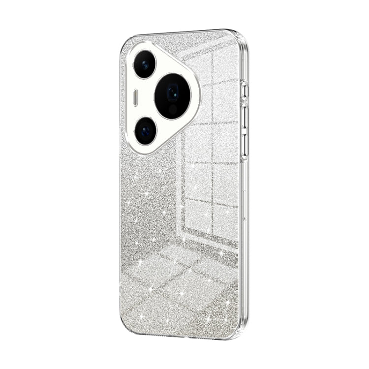 For Huawei Pura 70 Pro Gradient Glitter Powder Electroplated Phone Case(Transparent) - Huawei Cases by PMC Jewellery | Online Shopping South Africa | PMC Jewellery | Buy Now Pay Later Mobicred