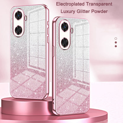 For Huawei Pura 70 Ultra Gradient Glitter Powder Electroplated Phone Case(Transparent) - Huawei Cases by PMC Jewellery | Online Shopping South Africa | PMC Jewellery | Buy Now Pay Later Mobicred