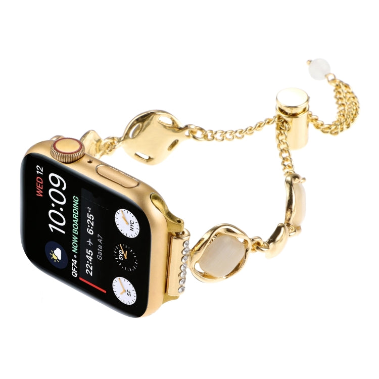 For Apple Watch 38mm Shell Metal Chain Bracelet Watch Band(Gold) - Watch Bands by PMC TechLife | Online Shopping South Africa | PMC TechLife