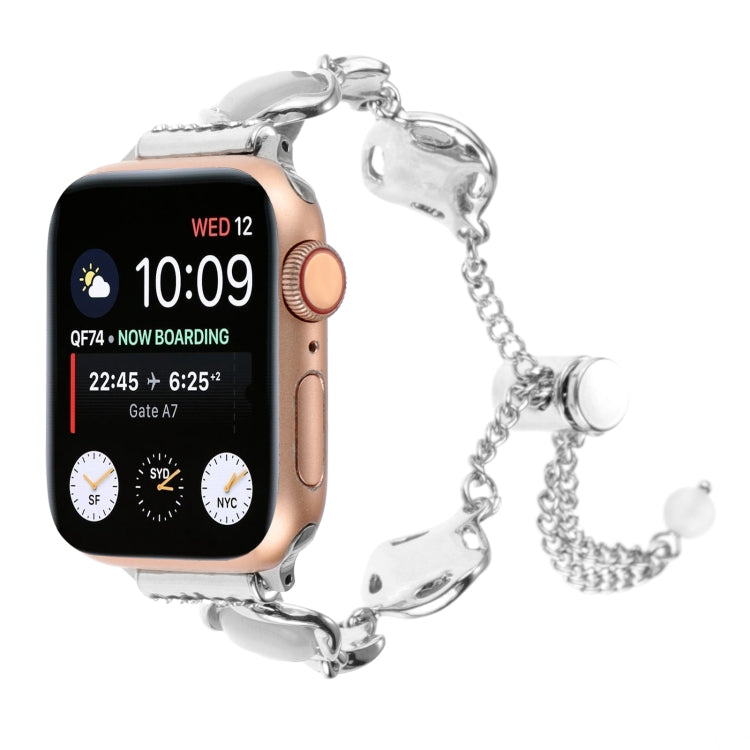 For Apple Watch 38mm Shell Metal Chain Bracelet Watch Band(Silver) - Watch Bands by PMC TechLife | Online Shopping South Africa | PMC TechLife