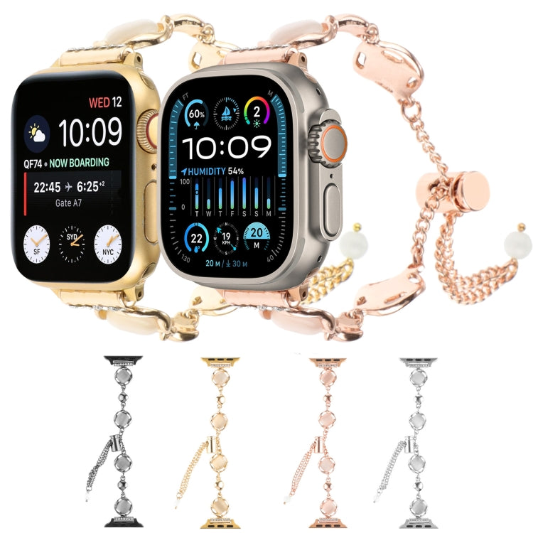 For Apple Watch 42mm Shell Metal Chain Bracelet Watch Band(Gold) - free shipping - PMC TechLife - Order now!