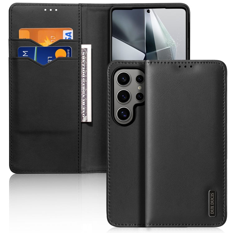 For Samsung Galaxy S25 Ultra 5G DUX DUCIS Hivo Series Cowhide + PU + TPU Flip Phone Case(Black) - Galaxy S25 Ultra 5G Cases by DUX DUCIS | Online Shopping South Africa | PMC Jewellery | Buy Now Pay Later Mobicred