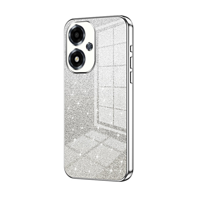 For OPPO A2m Gradient Glitter Powder Electroplated Phone Case(Silver) - OPPO Cases by PMC TechLife | Online Shopping South Africa | PMC TechLife | Buy Now Pay Later Mobicred