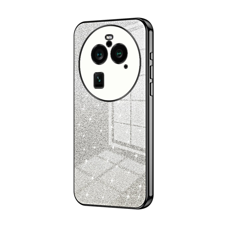 For OPPO Find X6 Pro Gradient Glitter Powder Electroplated Phone Case(Black) - OPPO Cases by PMC TechLife | Online Shopping South Africa | PMC TechLife | Buy Now Pay Later Mobicred
