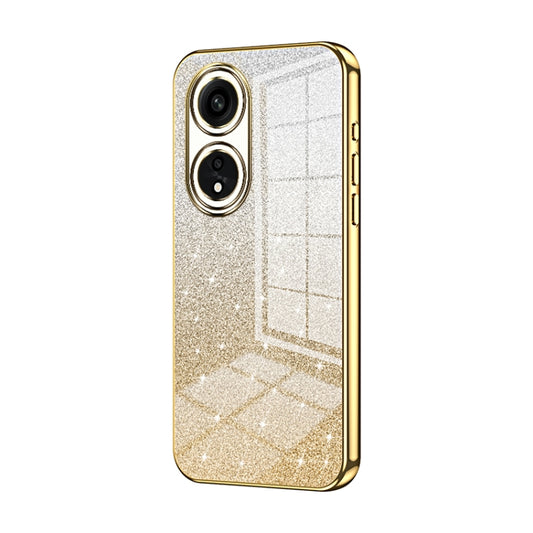 For OPPO A1 Pro Gradient Glitter Powder Electroplated Phone Case(Gold) - OPPO Cases by PMC Jewellery | Online Shopping South Africa | PMC Jewellery | Buy Now Pay Later Mobicred