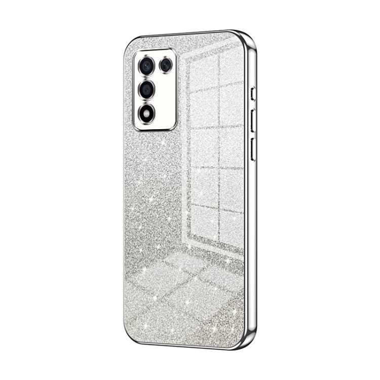 For OPPO K9s / K10 Energy Gradient Glitter Powder Electroplated Phone Case(Silver) - OPPO Cases by PMC TechLife | Online Shopping South Africa | PMC TechLife | Buy Now Pay Later Mobicred