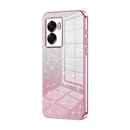 For OPPO A57 5G Gradient Glitter Powder Electroplated Phone Case(Pink) - OPPO Cases by PMC Jewellery | Online Shopping South Africa | PMC Jewellery | Buy Now Pay Later Mobicred