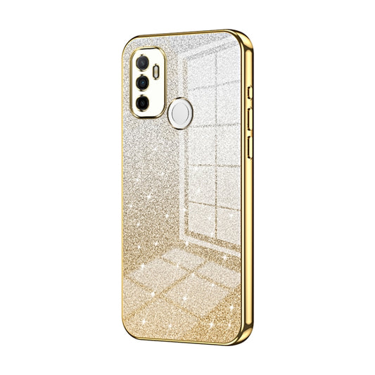 For OPPO A53 2020 / A32 / A11s  Gradient Glitter Powder Electroplated Phone Case(Gold) - OPPO Cases by PMC Jewellery | Online Shopping South Africa | PMC Jewellery | Buy Now Pay Later Mobicred