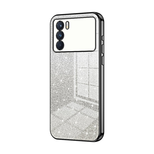 For OPPO K9 Pro Gradient Glitter Powder Electroplated Phone Case(Black) - OPPO Cases by PMC Jewellery | Online Shopping South Africa | PMC Jewellery | Buy Now Pay Later Mobicred