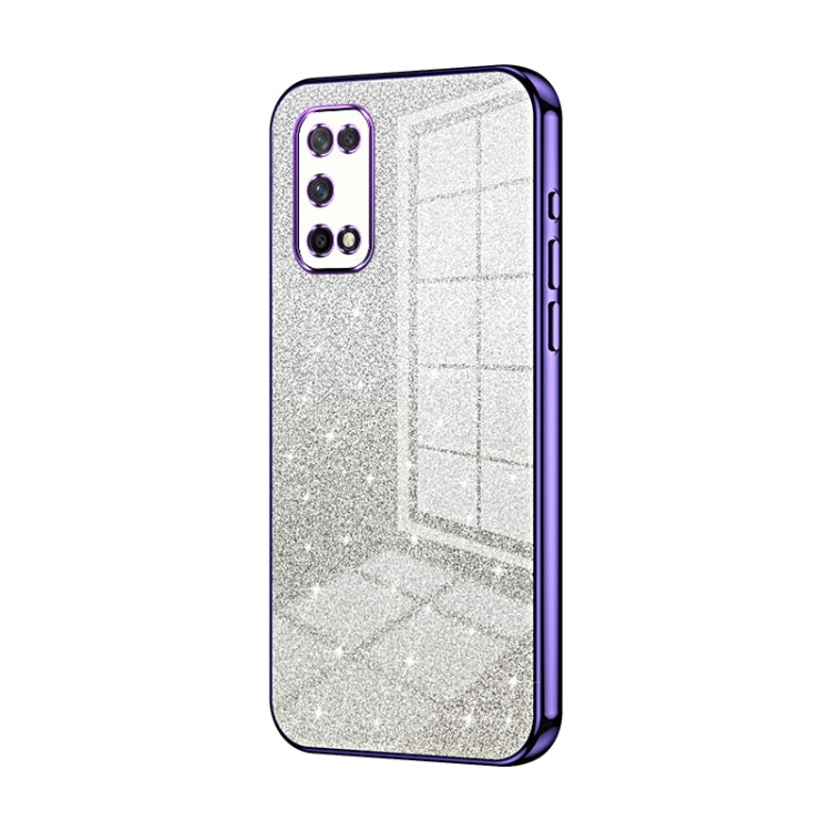 For OPPO K7x / Realme V5 5G Gradient Glitter Powder Electroplated Phone Case(Purple) - OPPO Cases by PMC Jewellery | Online Shopping South Africa | PMC Jewellery | Buy Now Pay Later Mobicred