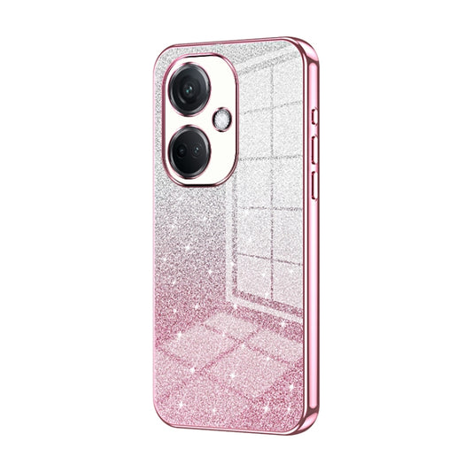 For OPPO K11 Gradient Glitter Powder Electroplated Phone Case(Pink) - OPPO Cases by PMC Jewellery | Online Shopping South Africa | PMC Jewellery | Buy Now Pay Later Mobicred