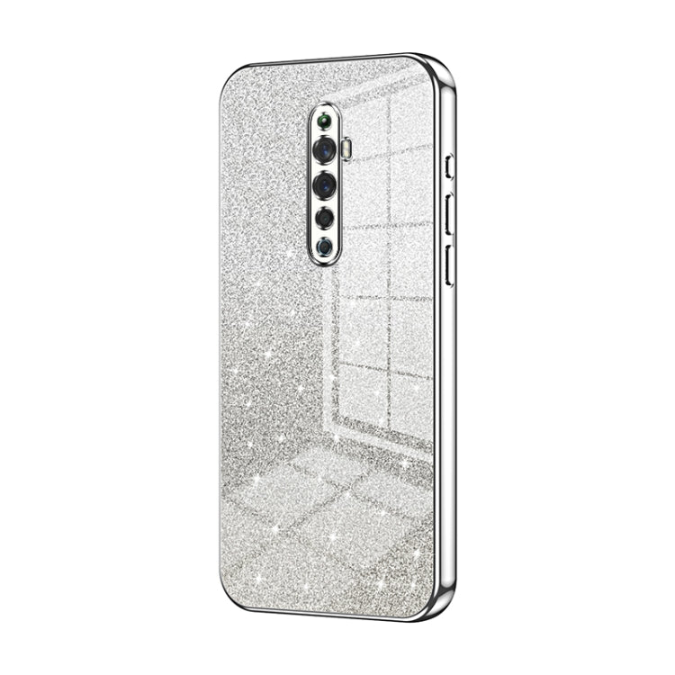 For OPPO Reno2 Z / Reno2 F Gradient Glitter Powder Electroplated Phone Case(Silver) - OPPO Cases by PMC Jewellery | Online Shopping South Africa | PMC Jewellery | Buy Now Pay Later Mobicred