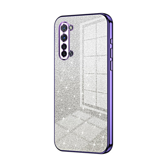 For OPPO Reno3 5G / Find X2 Lite Gradient Glitter Powder Electroplated Phone Case(Purple) - OPPO Cases by PMC Jewellery | Online Shopping South Africa | PMC Jewellery | Buy Now Pay Later Mobicred
