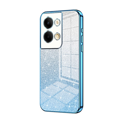 For OPPO Reno9 / Reno9 Pro Gradient Glitter Powder Electroplated Phone Case(Blue) - OPPO Cases by PMC Jewellery | Online Shopping South Africa | PMC Jewellery | Buy Now Pay Later Mobicred