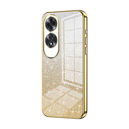 For OPPO A60 Gradient Glitter Powder Electroplated Phone Case(Gold) - OPPO Cases by PMC Jewellery | Online Shopping South Africa | PMC Jewellery | Buy Now Pay Later Mobicred