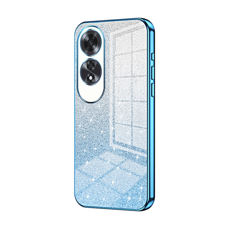 For OPPO A60 Gradient Glitter Powder Electroplated Phone Case(Blue) - OPPO Cases by PMC Jewellery | Online Shopping South Africa | PMC Jewellery | Buy Now Pay Later Mobicred