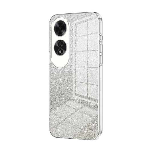 For OPPO A60 Gradient Glitter Powder Electroplated Phone Case(Transparent) - OPPO Cases by PMC Jewellery | Online Shopping South Africa | PMC Jewellery | Buy Now Pay Later Mobicred