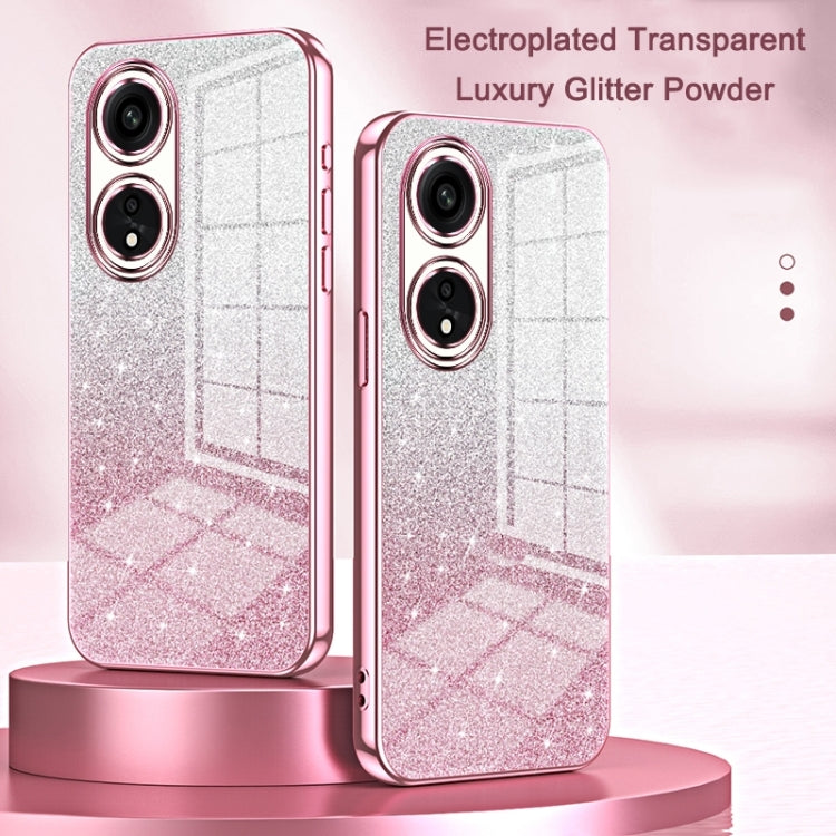 For OPPO A1 Pro Gradient Glitter Powder Electroplated Phone Case(Pink) - free shipping - PMC TechLife - Order now!