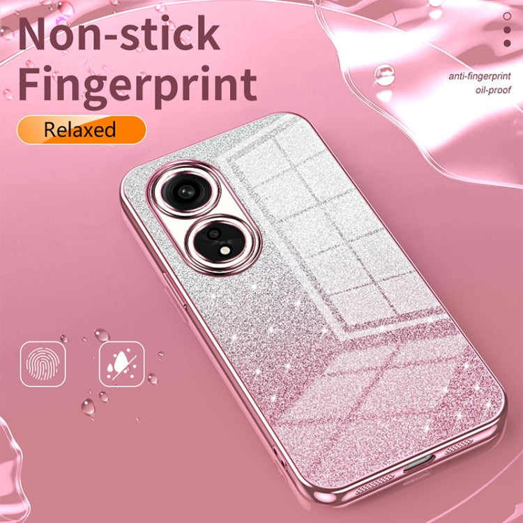 For OPPO Reno2 Gradient Glitter Powder Electroplated Phone Case(Pink) - OPPO Cases by PMC Jewellery | Online Shopping South Africa | PMC Jewellery | Buy Now Pay Later Mobicred