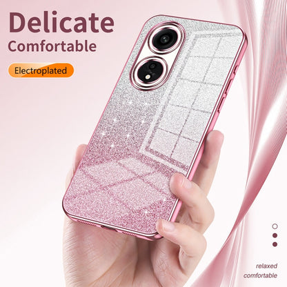 For OPPO Reno8 T 5G Gradient Glitter Powder Electroplated Phone Case(Silver) - OPPO Cases by PMC Jewellery | Online Shopping South Africa | PMC Jewellery | Buy Now Pay Later Mobicred