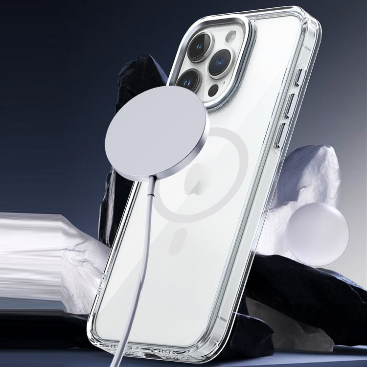 For iPhone 15 Pro MagSafe Magnetic Clear Phone Case(Purple) - iPhone 15 Pro Cases by PMC TechLife | Online Shopping South Africa | PMC TechLife