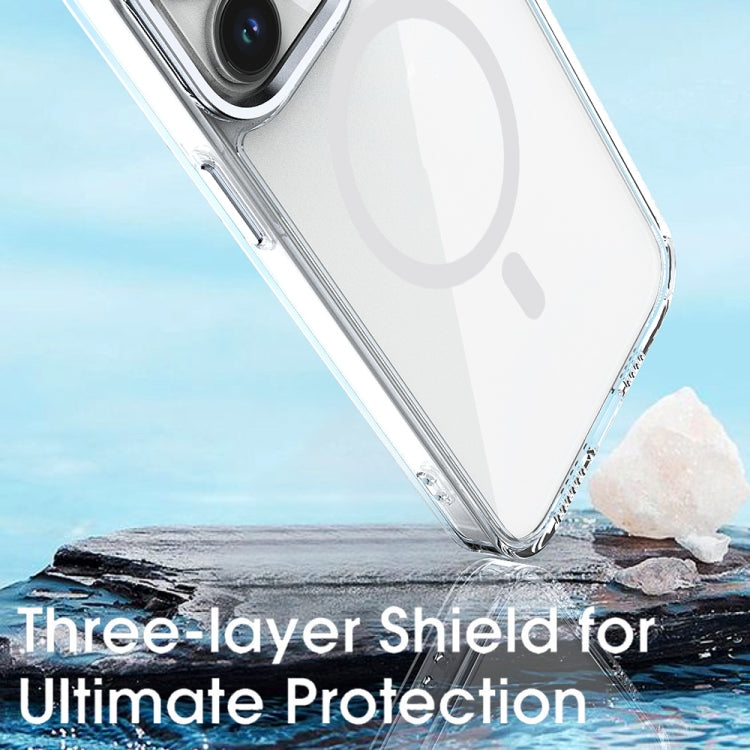 For iPhone 15 Pro MagSafe Magnetic Clear Phone Case(Purple) - iPhone 15 Pro Cases by PMC TechLife | Online Shopping South Africa | PMC TechLife