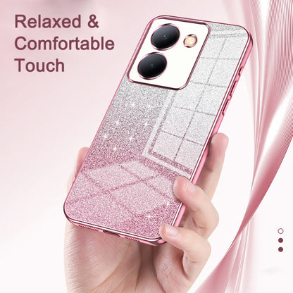 For vivo V29e Gradient Glitter Powder Electroplated Phone Case(Pink) - vivo Cases by PMC Jewellery | Online Shopping South Africa | PMC Jewellery | Buy Now Pay Later Mobicred