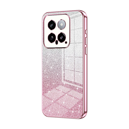 For Xiaomi 14 Gradient Glitter Powder Electroplated Phone Case(Pink) - 14 Cases by PMC Jewellery | Online Shopping South Africa | PMC Jewellery | Buy Now Pay Later Mobicred